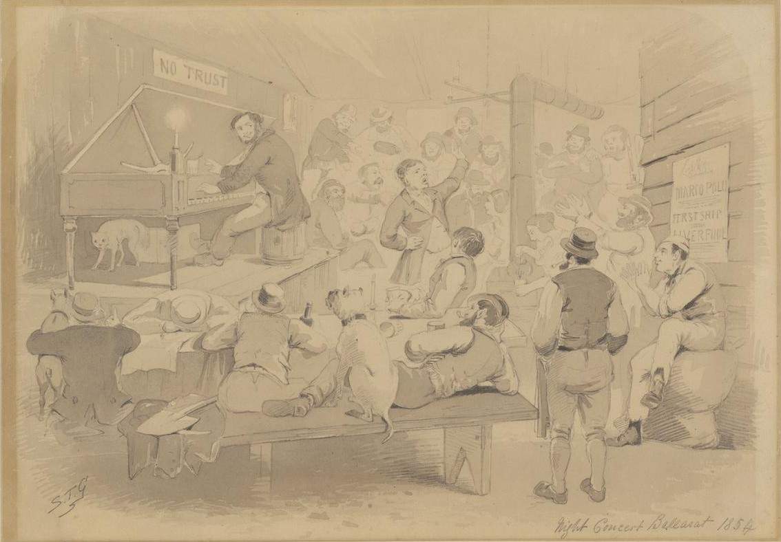 S. T. Gill. ‘Night Concert Ballarat 1854.’ State Library of NSW