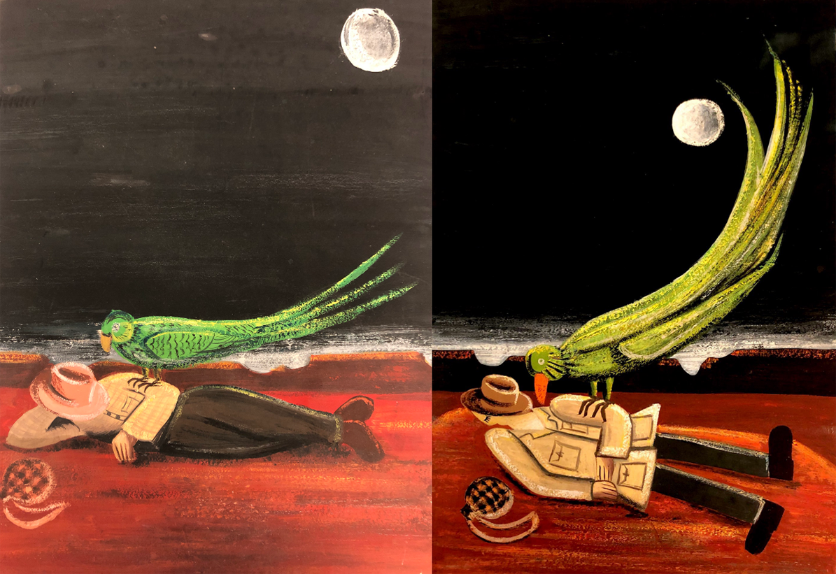 Figure 2: Two unused cover illustrations for A Horse of Air, courtesy of the National Library of Australia (‘Illustrations’).